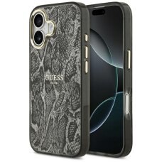 iPhone 17 Guess Python Pattern MagSafe dėklas – juodas