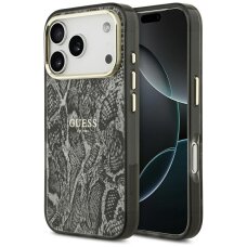 iPhone 17 Pro Guess Python Pattern MagSafe dėklas – juodas