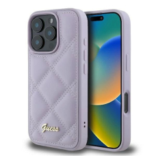 iPhone 16 Pro Max – Guess Quilted Metal Logo case - Šviesiai violetinis