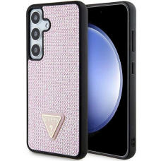 Guess Rhinestone Triangle Dėklas skirtas Samsung Galaxy S24 - Rožinis