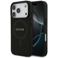 iPhone 17 Pro Guess Saffiano Classic Logo MagSafe dėklas – juodas