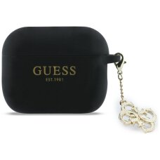 AirPods Pro 3 Guess Silicone 4G Charm dėklas – juodas AirPods Pro 3 Guess Silicone 4G Charm dėklas – juodas