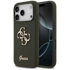 iPhone 17 Pro Guess Silicone Big 4G Script dėklas – žalias