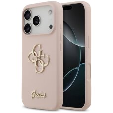 iPhone 17 Pro Guess Silicone Big 4G Script dėklas – rožinis