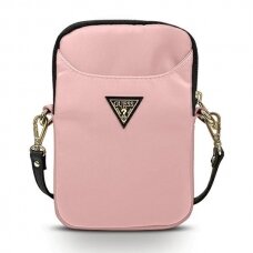 Dėklas Guess Bag 8'' Nylon Triangle Logo - Rožinis