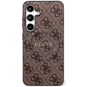Samsung Galaxy S25 FE dėklas Guess 4G Ring Classic Logo su MagSafe – rudas Samsung Galaxy S25 FE dėklas Guess 4G Ring Classic Logo su MagSafe – rudas