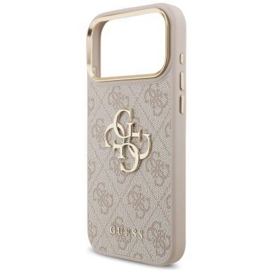 iPhone 17 Pro Max Guess 4G Big Classic Logo su dirželiu dėklas – rožinis 5