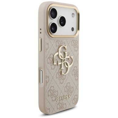 iPhone 17 Pro Guess 4G Big Classic Logo Big Strap Metal Buttons dėklas – rožinis 3