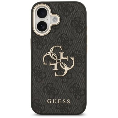 iPhone 17 Guess 4G Big Classic Logo dėklas – juodas ir auksinis 2