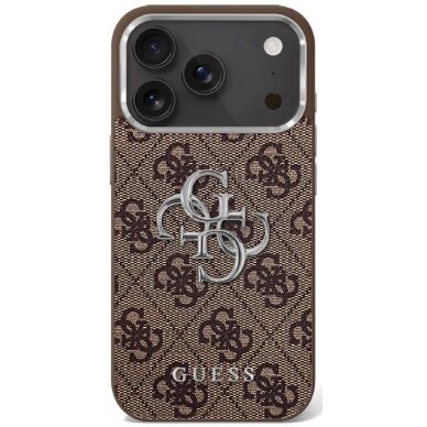 iPhone 17 dėklas Guess 4G Big 4G Classic Logo – rudas ir sidabrinis iPhone 17 dėklas Guess 4G Big 4G Classic Logo – rudas ir sidabrinis