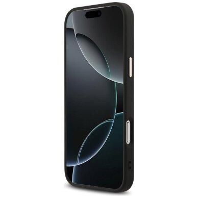 iPhone 17 Pro Max dėklas Guess 4G Big 4G Classic Logo – juodas ir auksinis 4