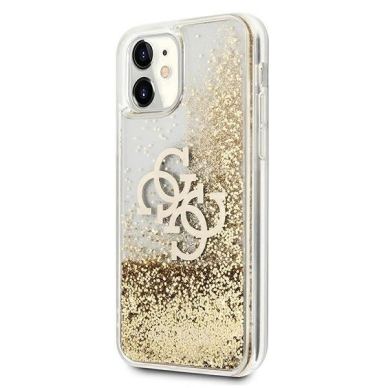 Guess 4G Big Liquid Glitter Dėklas skirtas iPhone 11 6.1&quot; / Xr - Auksinis 1