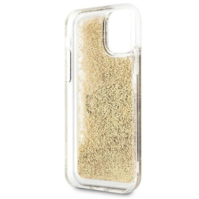 Guess 4G Big Liquid Glitter Dėklas skirtas iPhone 11 6.1" / Xr - Auksinis 3