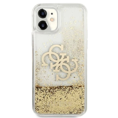 Guess 4G Big Liquid Glitter Dėklas skirtas iPhone 11 6.1" / Xr - Auksinis 4 Guess 4G Big Liquid Glitter Dėklas skirtas iPhone 11 6.1" / Xr - Auksinis 4