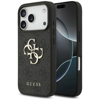 iPhone 17 Pro Guess 4G Big Logo dėklas – juodas iPhone 17 Pro Guess 4G Big Logo dėklas – juodas