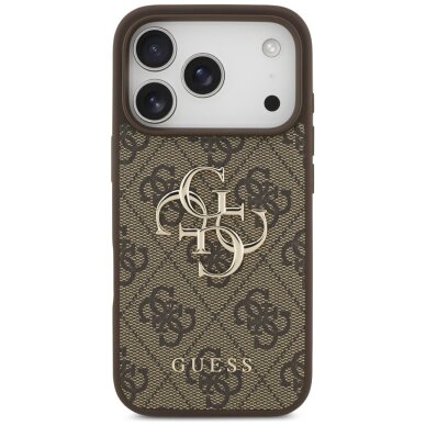 iPhone 17 Pro dėklas Guess 4G Big Logo – rudas 2 iPhone 17 Pro dėklas Guess 4G Big Logo – rudas 2