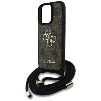 Guess 4G Big Logo Cord Stap Crossbody Dėklas skirtas iPhone 16 Pro Rudas 4 Guess 4G Big Logo Cord Stap Crossbody Dėklas skirtas iPhone 16 Pro Rudas 4