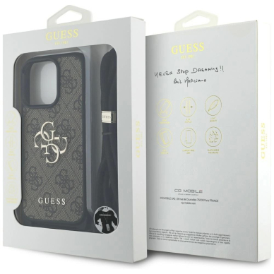 Guess 4G Big Logo Cord Stap Crossbody Dėklas skirtas iPhone 16 Pro Max Rudas 6 Guess 4G Big Logo Cord Stap Crossbody Dėklas skirtas iPhone 16 Pro Max Rudas 6