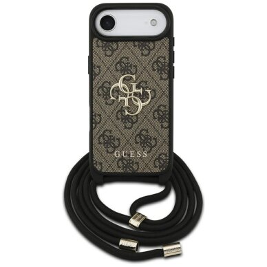 iPhone 17 Air Guess 4G Big Logo Crossbody dėklas – rudas