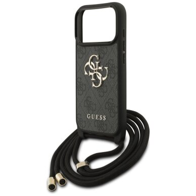iPhone 17 Pro Guess 4G Big Logo Crossbody dėklas – juodas 4