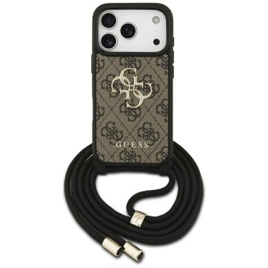 iPhone 17 Pro Guess 4G Big Logo Crossbody dėklas – rudas
