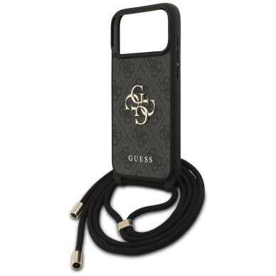 iPhone 17 Pro Max dėklas Guess 4G Big Logo Cord Strap Crossbody – juodas 4 iPhone 17 Pro Max dėklas Guess 4G Big Logo Cord Strap Crossbody – juodas 4