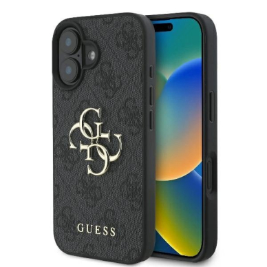 iPhone 16 – Guess 4G Big Logo dėklas - Juodas