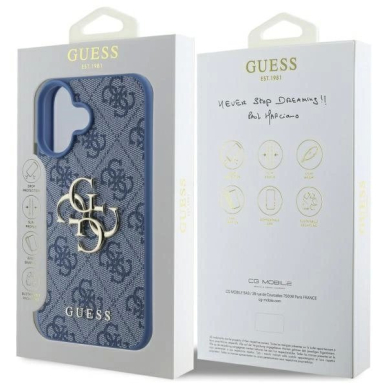 iPhone 16 – Guess 4G Big Logo dėklas - Mėlynas 7