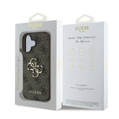 iPhone 16 – Guess 4G Big Logo dėklas - Rudas 7