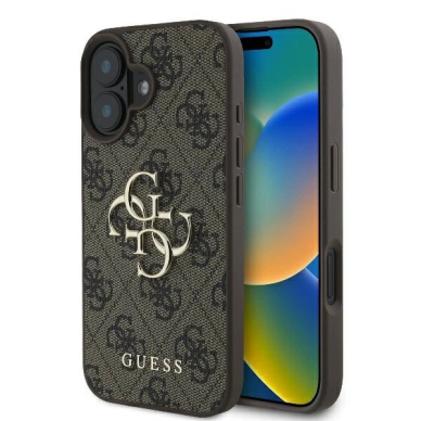 iPhone 16 – Guess 4G Big Logo dėklas - Rudas
