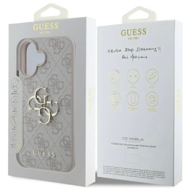 iPhone 16 Plus – Guess 4G Big Logo Case - Rožinis 7