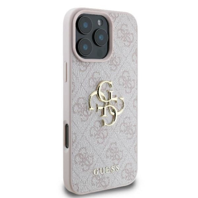 iPhone 16 Pro – Guess 4G Big Logo dėklas - Rožinis 3