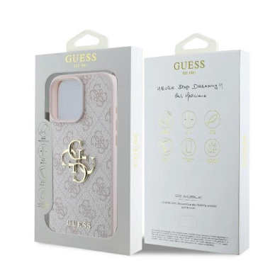 iPhone 16 Pro – Guess 4G Big Logo dėklas - Rožinis 7