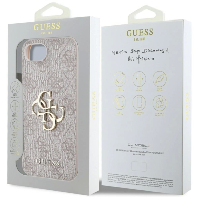 Guess 4G Big Logo iPhone 16e Dėklas - Rožinis 7