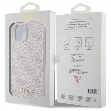 Dėklas Guess 4G Big Metal Logo case skirta iPhone 15 Plus - rožinis 7