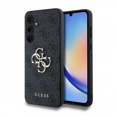 Guess 4G Big Metal Logo Dėklas Samsung Galaxy A35 - Juodas Guess 4G Big Metal Logo Dėklas Samsung Galaxy A35 - Juodas