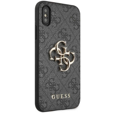 Guess 4G Big Metal Logo iPhone X/XS Dėklas - Pilkas 3