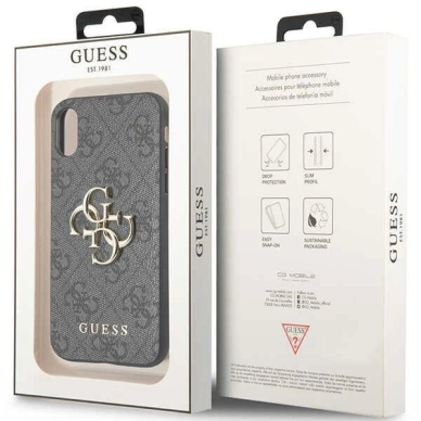 Guess 4G Big Metal Logo iPhone X/XS Dėklas - Pilkas 6