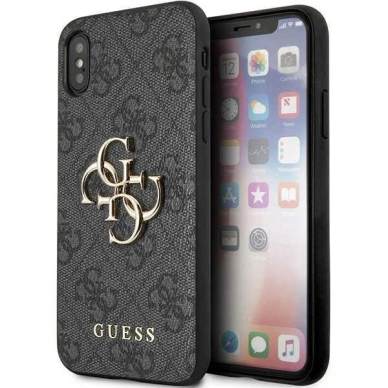 Guess 4G Big Metal Logo iPhone X/XS Dėklas - Pilkas