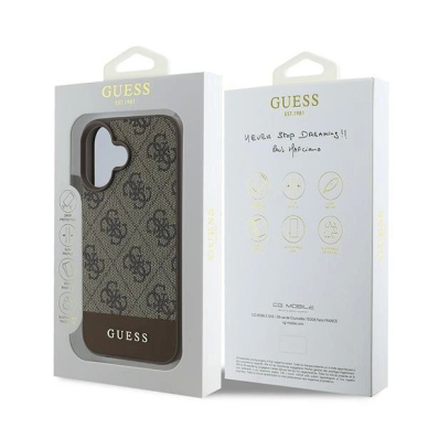 Guess 4G Bottom Stripe Dėklas skirtas iPhone 16 Plus 6.7&quot; - Rudas 7