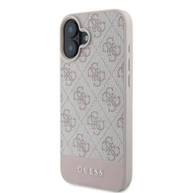 Guess 4G Bottom Stripe Dėklas skirtas iPhone 16 Plus 6.7&quot; - Rožinis 1