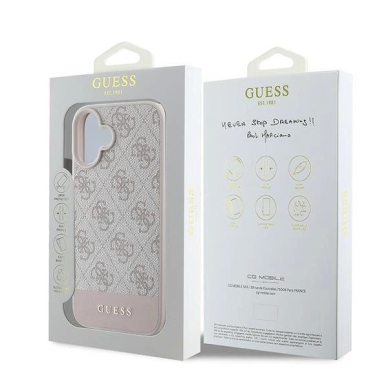 Guess 4G Bottom Stripe Dėklas skirtas iPhone 16 Plus 6.7&quot; - Rožinis 7