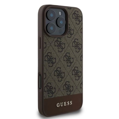 Guess 4G Bottom Stripe Dėklas skirtas iPhone 16 Pro - Rudas 2