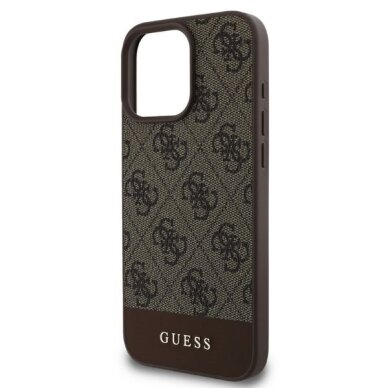 iPhone 16 Pro Max Guess 4G Bottom Stripe dėklas – rudas 3