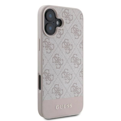 Guess 4G Bottom Stripe iPhone 16 Dėklas - Rožinis 1
