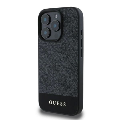 iPhone 16 Pro – Guess 4G Bottom Stripe dėklas - Pilkas 1