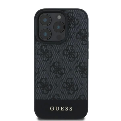 iPhone 16 Pro – Guess 4G Bottom Stripe dėklas - Pilkas 2