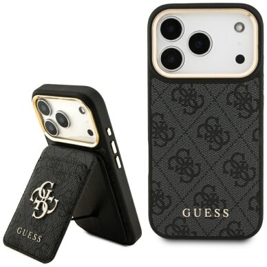 iPhone 17 Pro Guess 4G MagSafe Wallet dėklas – juodas iPhone 17 Pro Guess 4G MagSafe Wallet dėklas – juodas