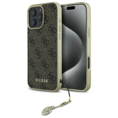 Dėklas Guess 4G Charms Collection iPhone 16 Pro - Rudas Dėklas Guess 4G Charms Collection iPhone 16 Pro - Rudas