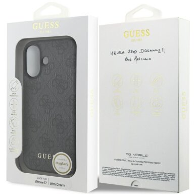 iPhone 17 dėklas Guess 4G Charms Collection, MagSafe – juodas 6